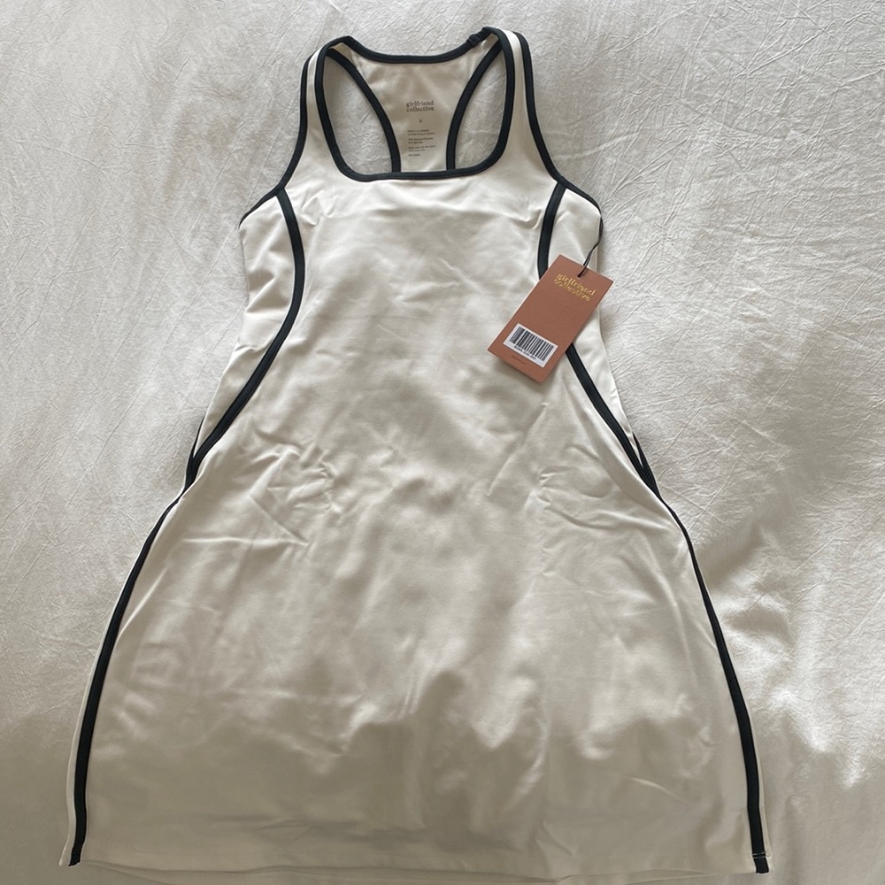 Girlfriend Collective Ivory Paloma Racerback Active Dress *Brand New*